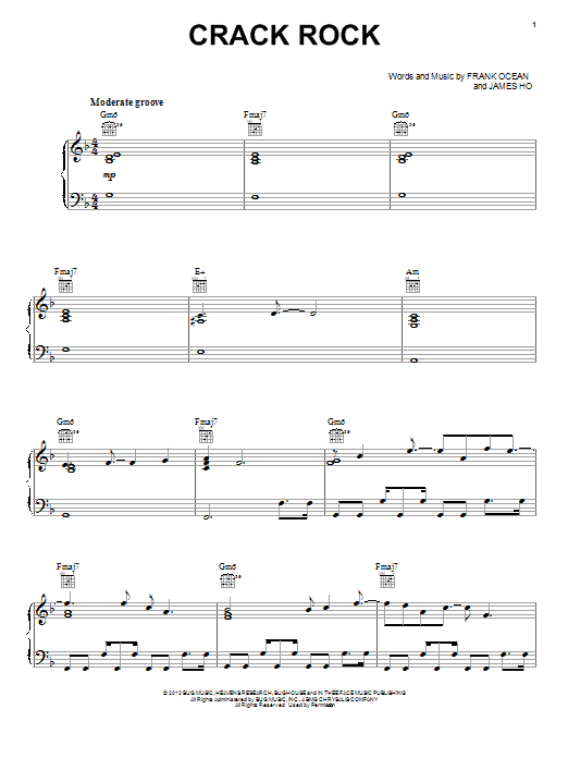 Crack Rock (Piano, Vocal & Guitar Chords (Right-Hand Melody)) von Frank Ocean