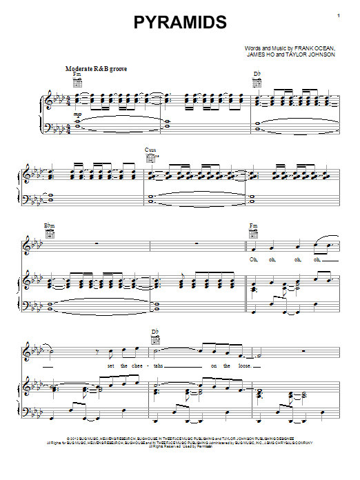 Pyramids (Piano, Vocal & Guitar Chords (Right-Hand Melody)) von Frank Ocean