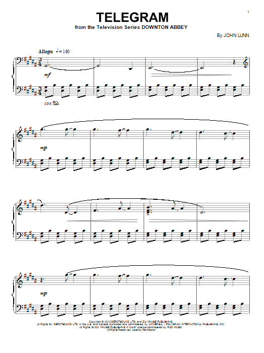 Telegram (Piano Solo) von John Lunn