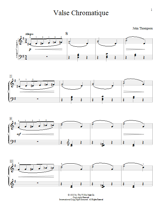 Valse Chromatique (Educational Piano) von John Thompson