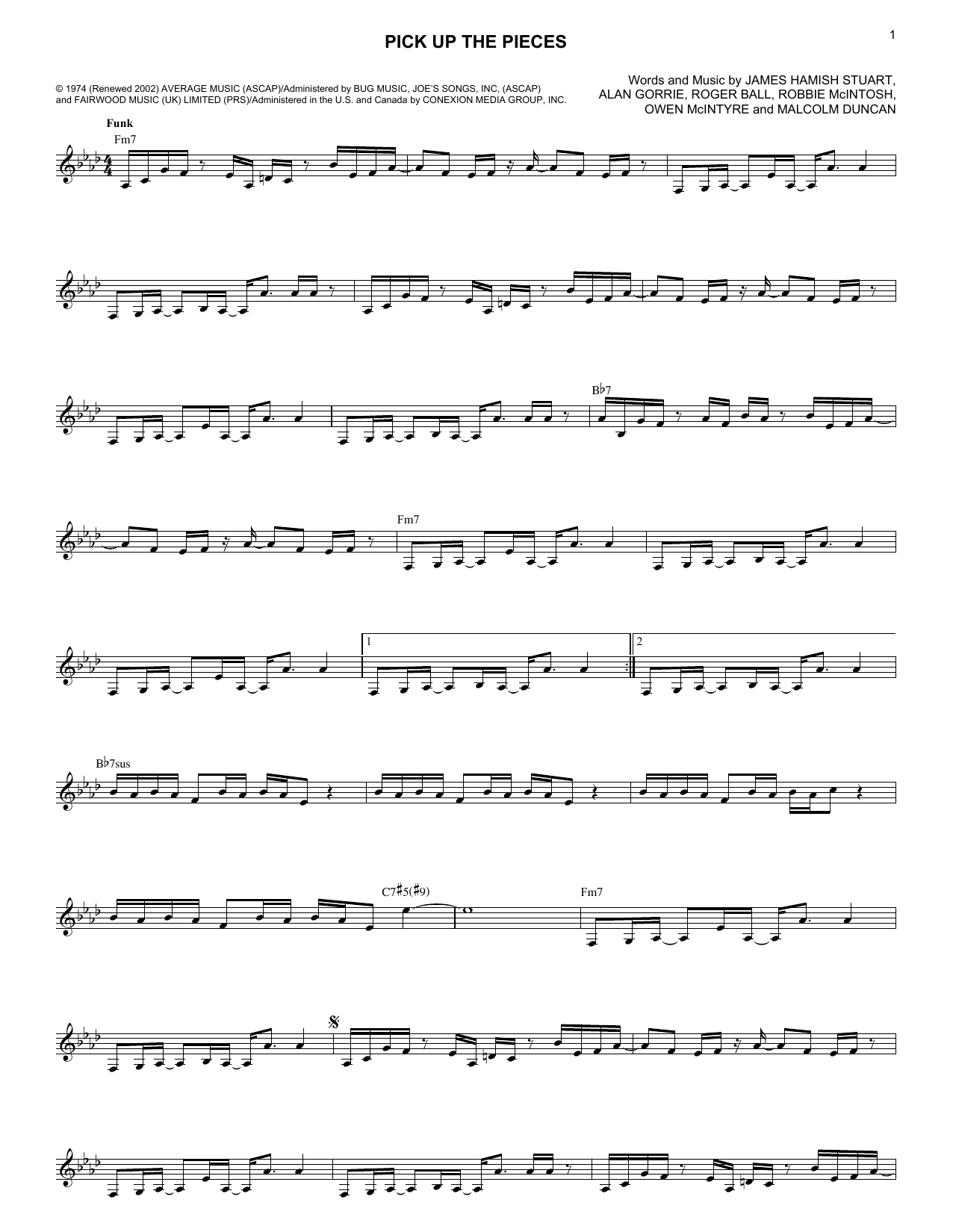 Pick Up The Pieces (Lead Sheet / Fake Book) von Average White Band