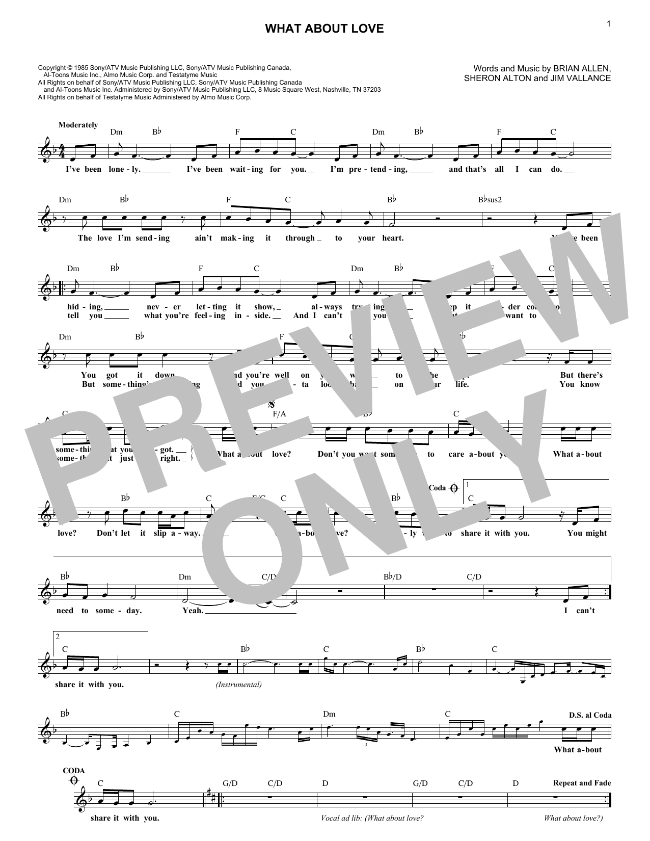 What About Love? (Lead Sheet / Fake Book) von Heart