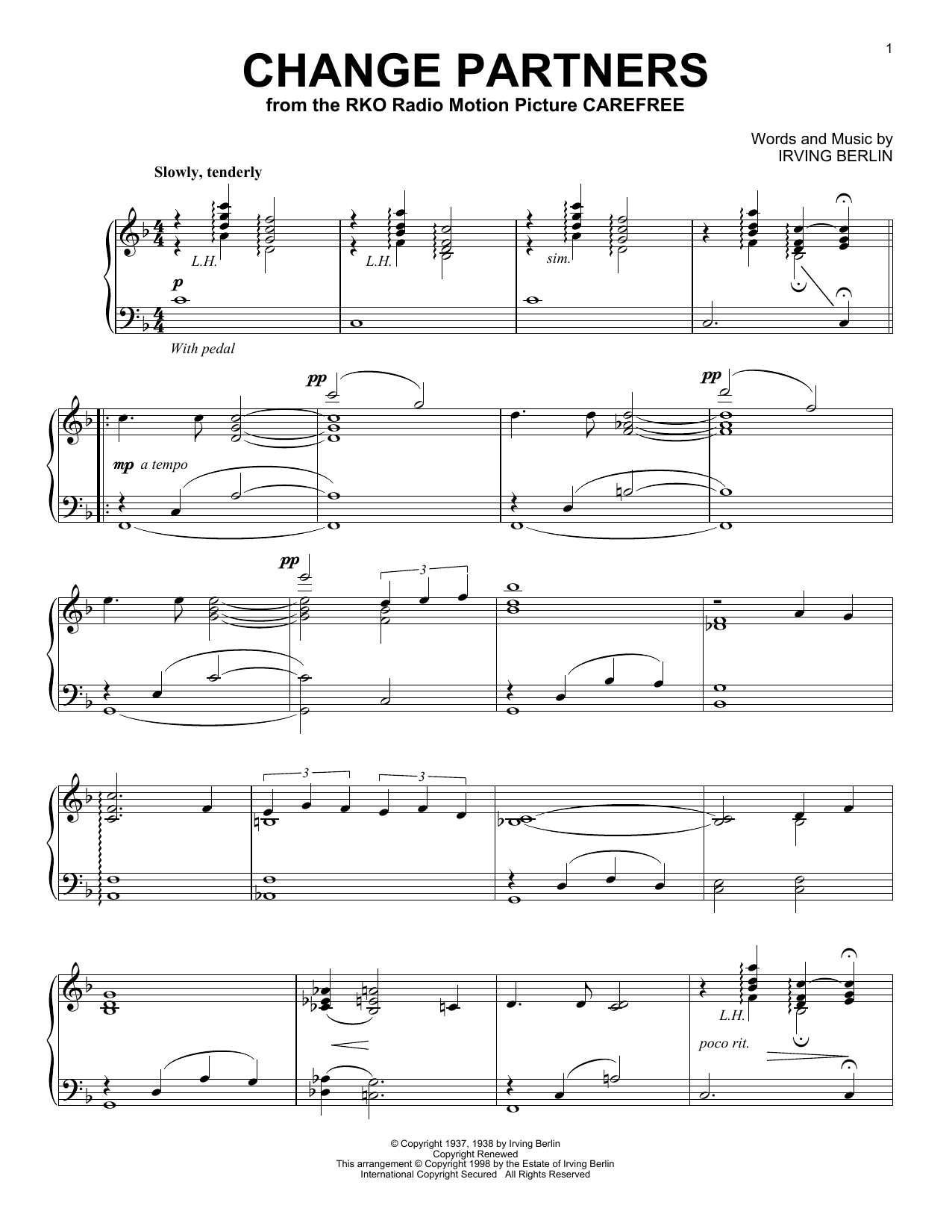 Change Partners (Piano Solo) von Irving Berlin