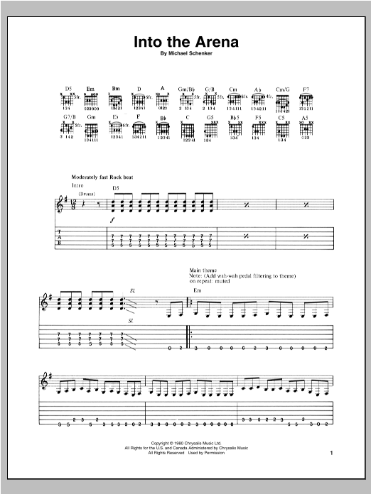 Into The Arena (Guitar Tab) von Michael Schenker