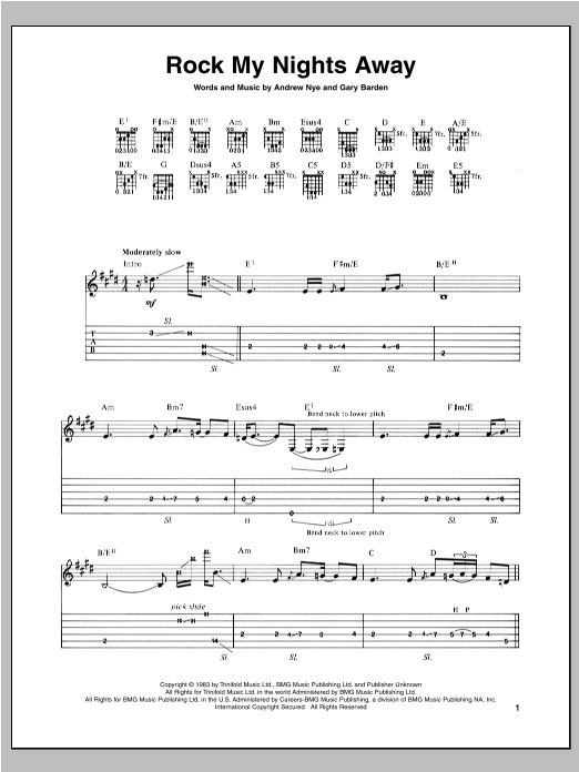 Rock My Nights Away (Guitar Tab) von Michael Schenker