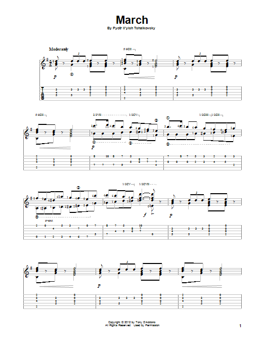 March (Solo Guitar) von Pyotr Il'yich Tchaikovsky