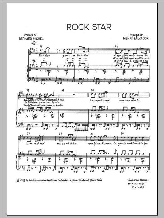 Rock Star (Piano & Vocal) von Henri Salvador