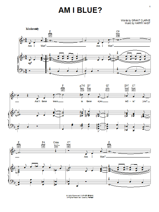 Am I Blue? (Piano, Vocal & Guitar Chords (Right-Hand Melody)) von George Strait