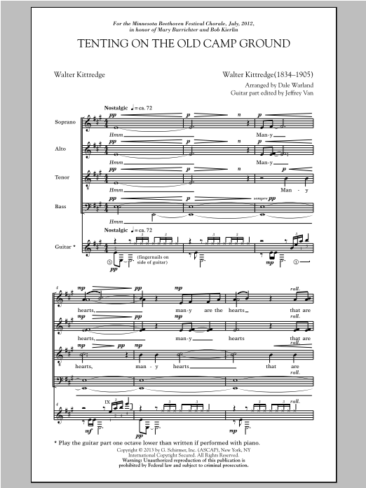 Tenting On The Old Camp Ground (SATB Choir) von Dale Warland