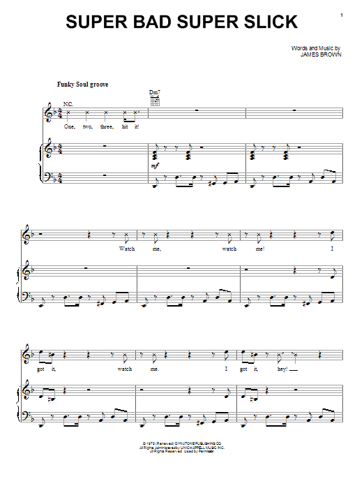 Super Bad Super Slick (Piano, Vocal & Guitar Chords (Right-Hand Melody)) von James Brown