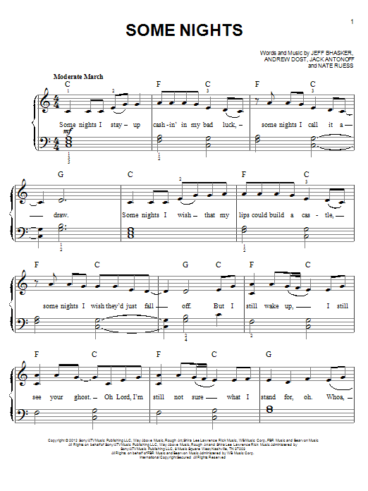 Some Nights (Easy Piano) von fun.