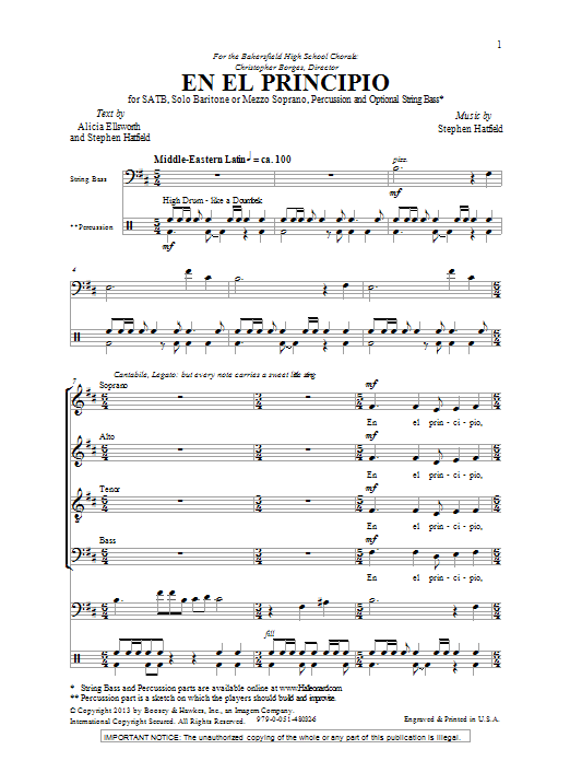 En El Principio (SATB Choir) von Stephen Hatfield