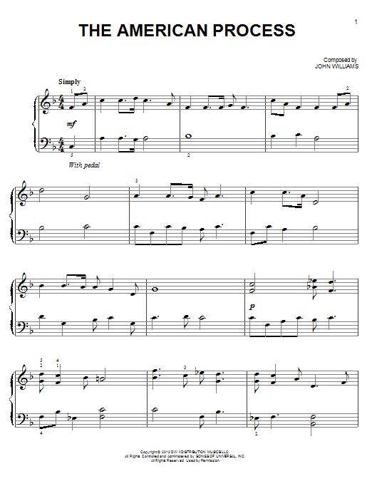 The American Process (Easy Piano) von John Williams