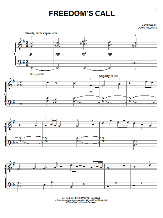 Freedom's Call (Easy Piano) von John Williams