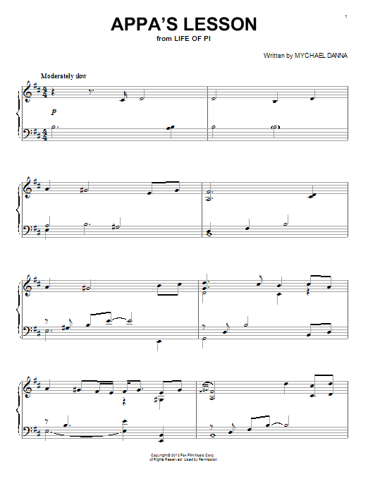 Appa's Lesson (Piano Solo) von Mychael Danna