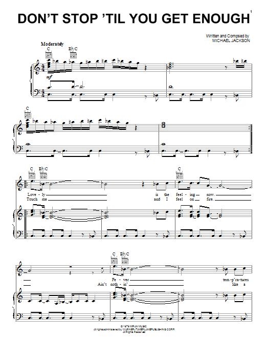 Don't Stop Till You Get Enough (Piano, Vocal & Guitar Chords (Right-Hand Melody)) von Michael Jackson