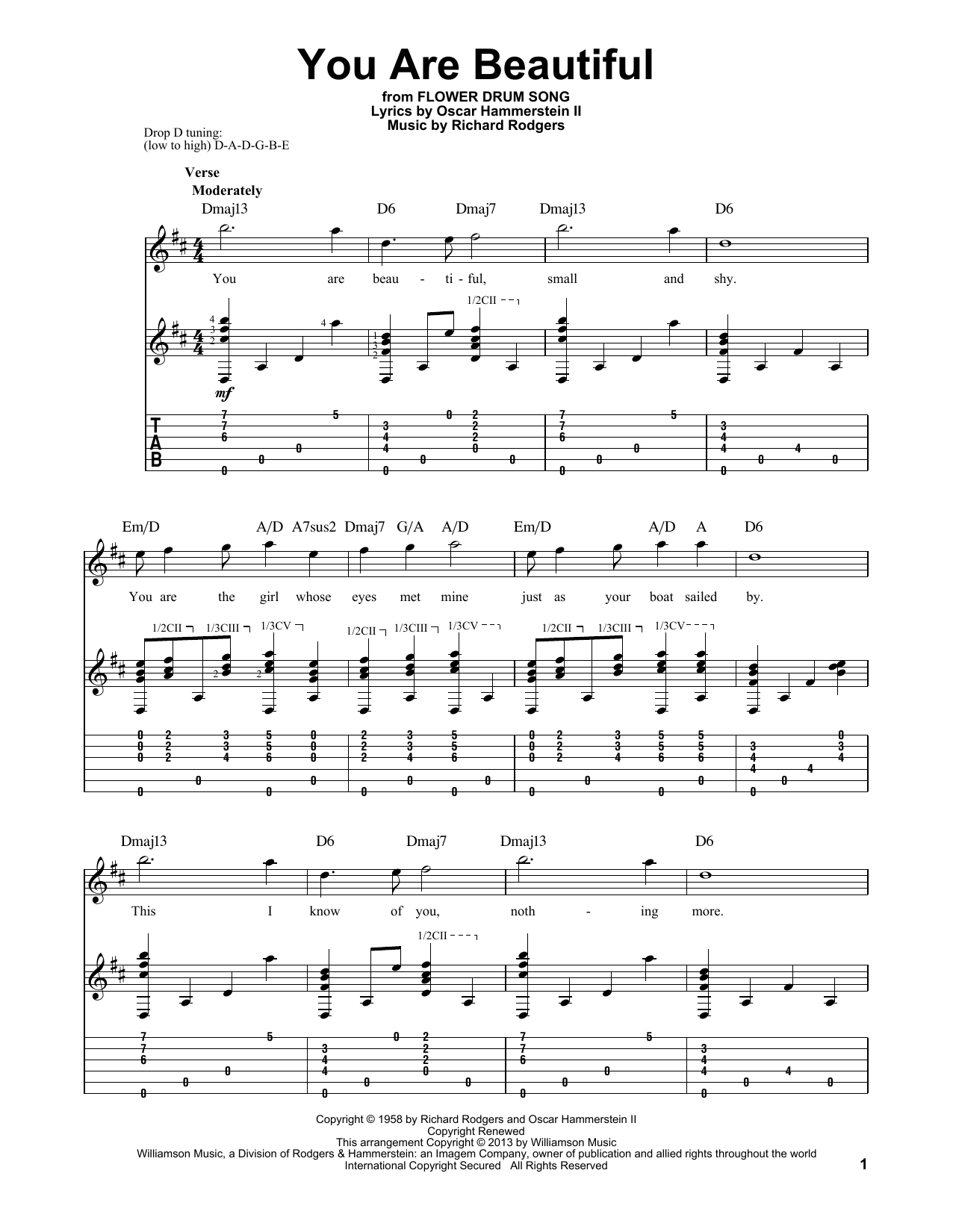 You Are Beautiful (Solo Guitar) von Rodgers & Hammerstein