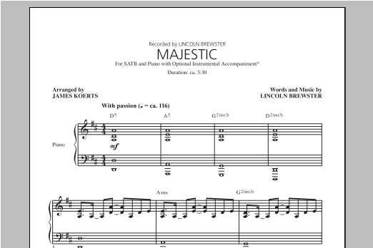 Majestic (SATB Choir) von Lincoln Brewster