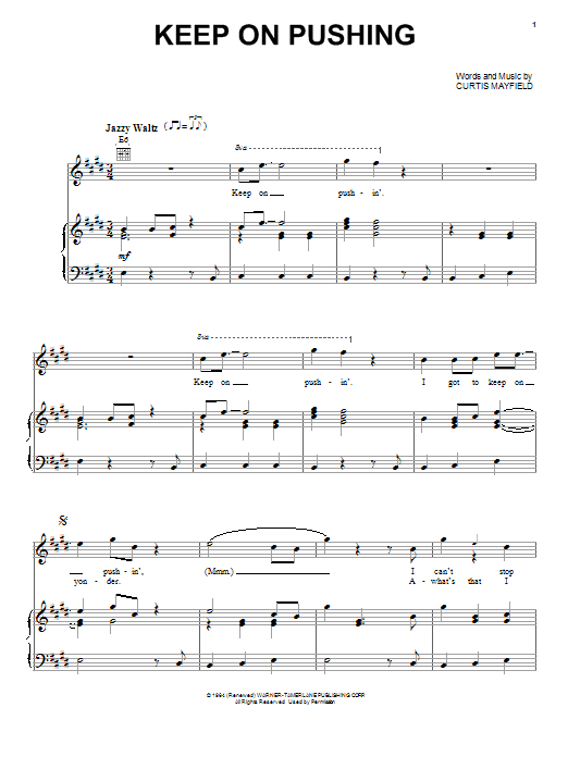 Keep On Pushing (Piano, Vocal & Guitar Chords (Right-Hand Melody)) von Curtis Mayfield