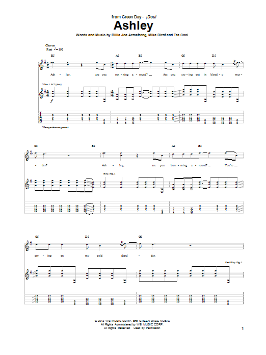 Ashley (Guitar Tab) von Green Day