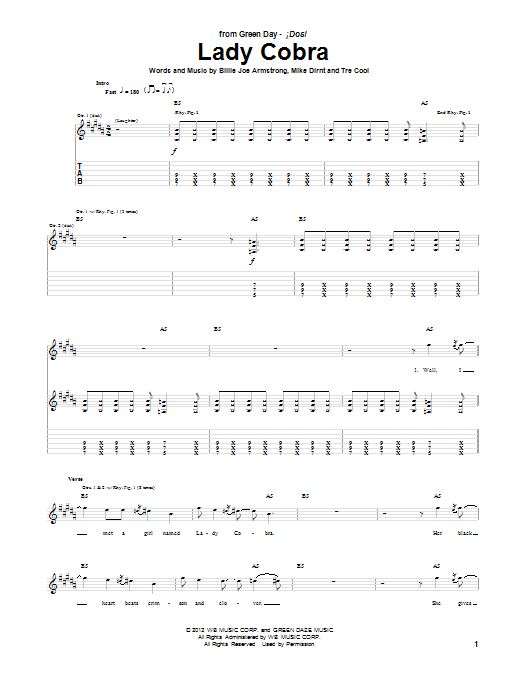 Lady Cobra (Guitar Tab) von Green Day