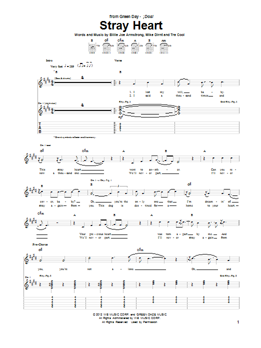 Stray Heart (Guitar Tab) von Green Day