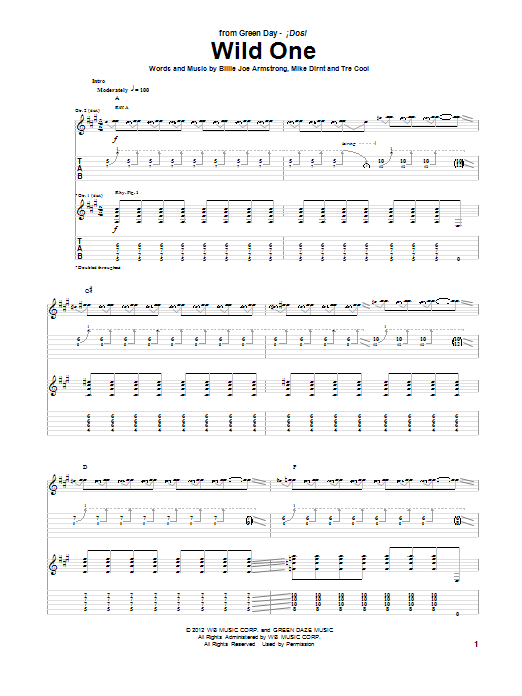 Wild One (Guitar Tab) von Green Day