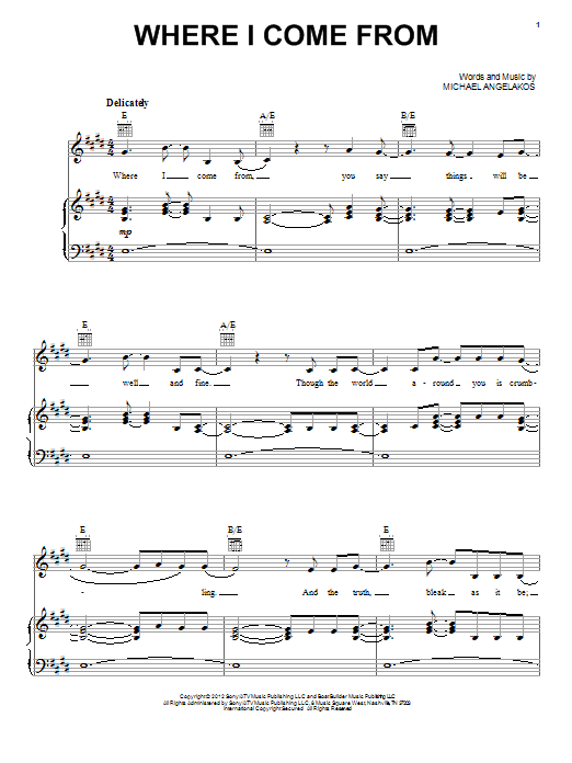 Where I Come From (Piano, Vocal & Guitar Chords (Right-Hand Melody)) von Passion Pit