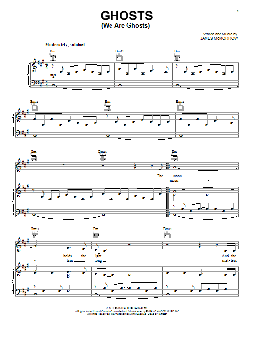 Ghosts (We Are Ghosts) (Piano, Vocal & Guitar Chords (Right-Hand Melody)) von James McMorrow