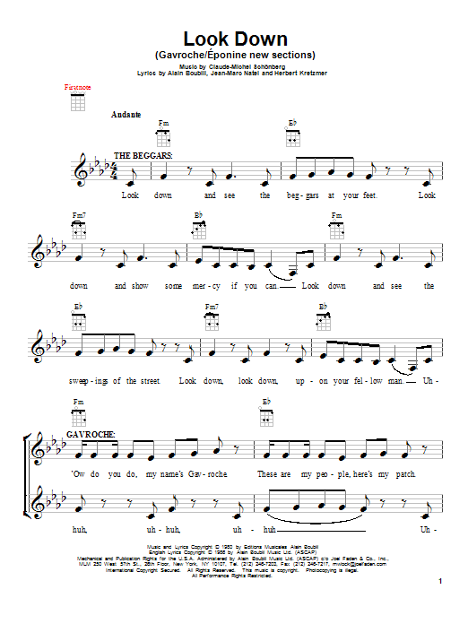 Look Down (Gavroche) (Ukulele) von Claude-Michel Schonberg