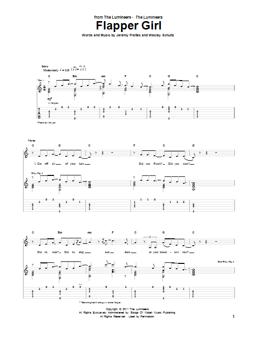 Flapper Girl (Guitar Tab) von The Lumineers