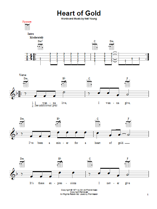 Heart Of Gold (Ukulele) von Neil Young