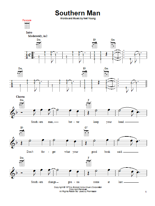 Southern Man (Ukulele) von Neil Young