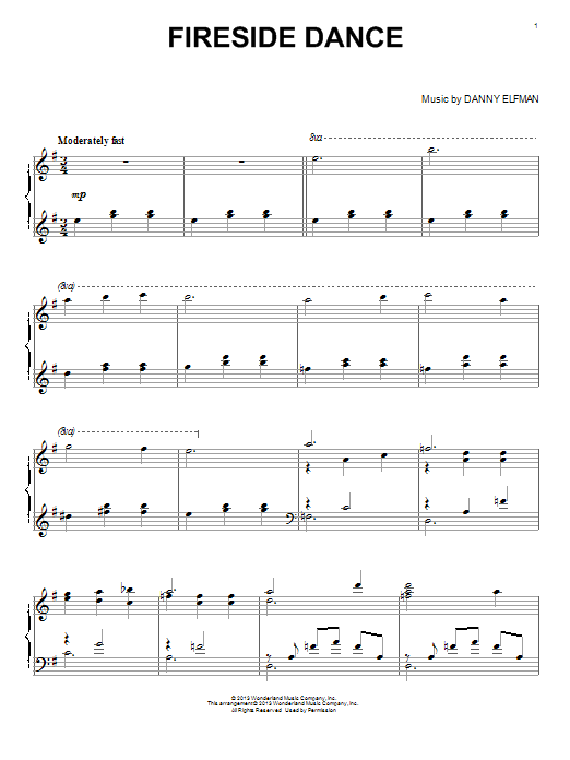Fireside Dance (Piano Solo) von Danny Elfman