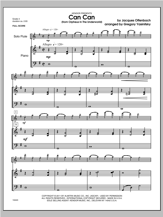 Can Can (from Orpheus In The Underworld) - Piano/Score (Woodwind Solo) von Yasinitsky