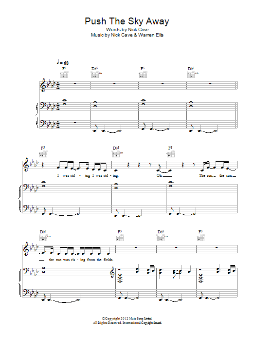 Push The Sky Away (Piano, Vocal & Guitar Chords) von Nick Cave & The Bad Seeds