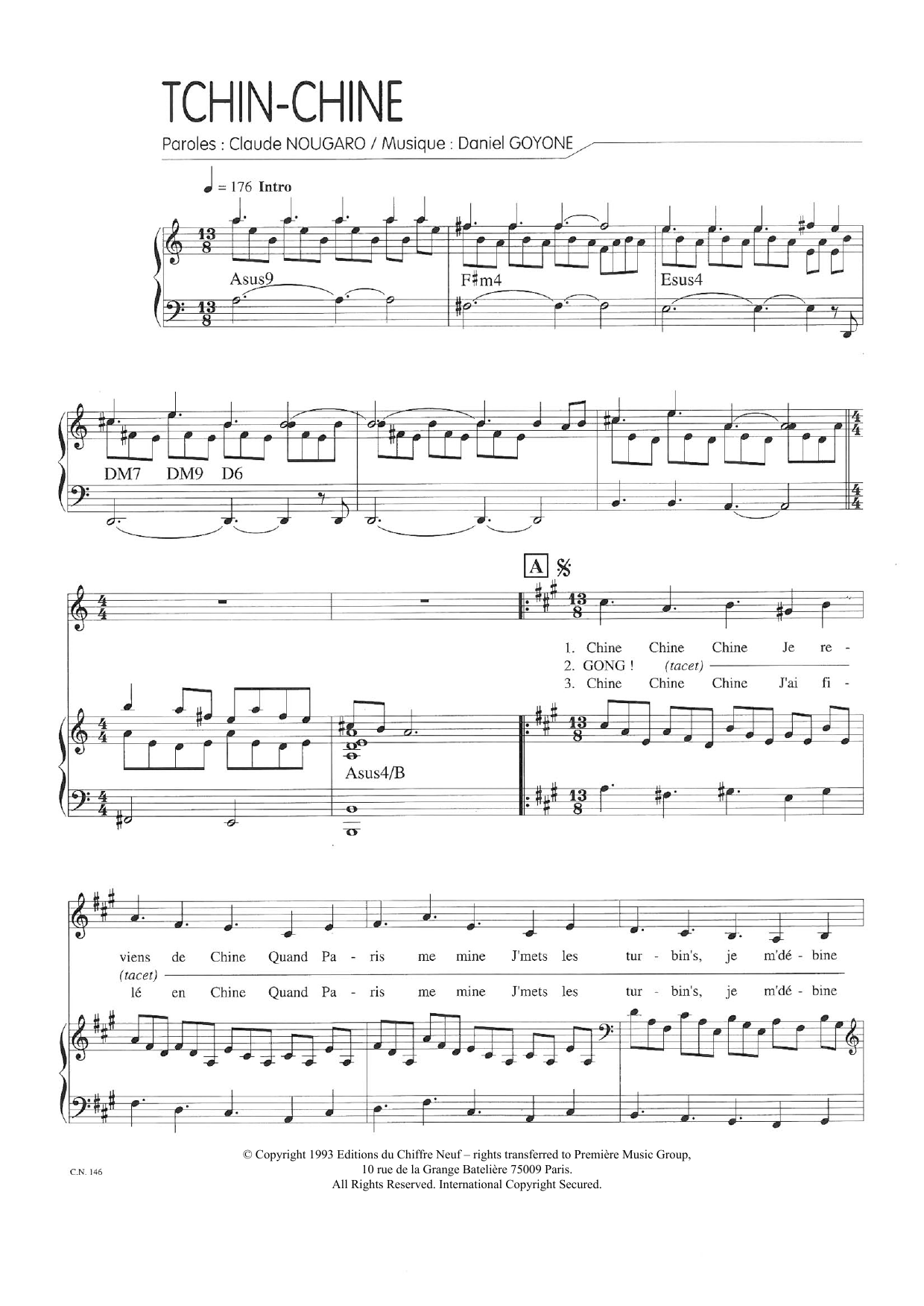 Tchin Chine (Piano & Vocal) von Claude Nougaro
