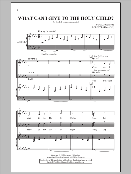 What Can I Give To The Holy Child? (SATB Choir) von Robert Lau