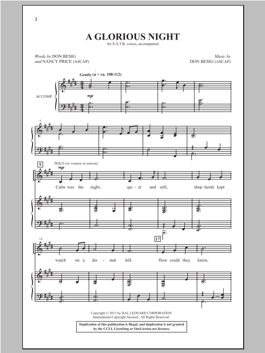 A Glorious Night (SATB Choir) von Nancy Price