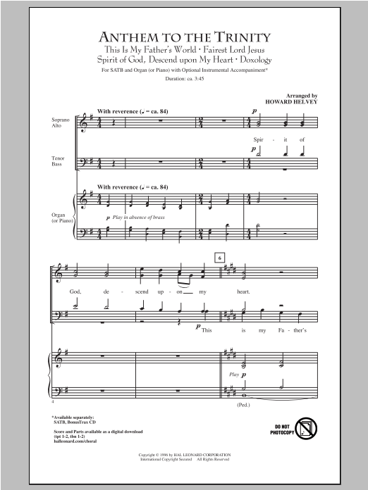 Anthem Of Trinity (SATB Choir) von Howard Helvey