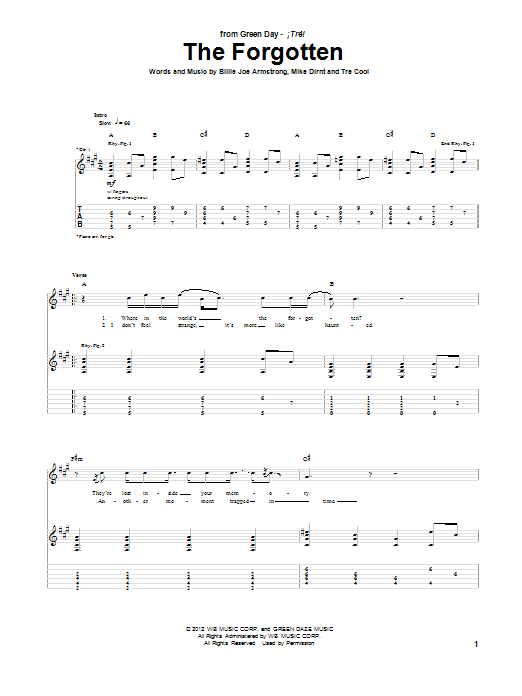 The Forgotten (Guitar Tab) von Green Day