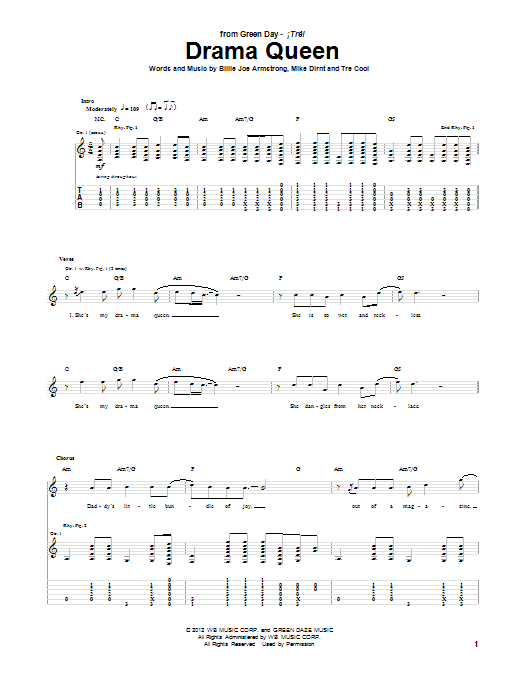 Drama Queen (Guitar Tab) von Green Day