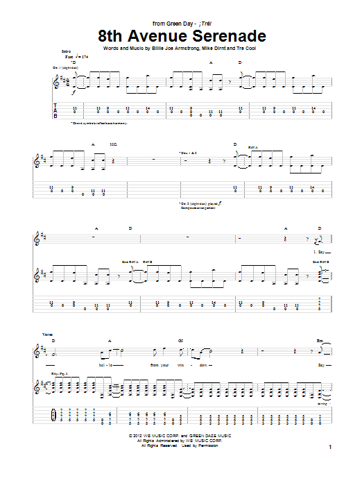 8th Avenue Serenade (Guitar Tab) von Green Day