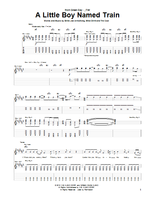 A Little Boy Named Train (Guitar Tab) von Green Day