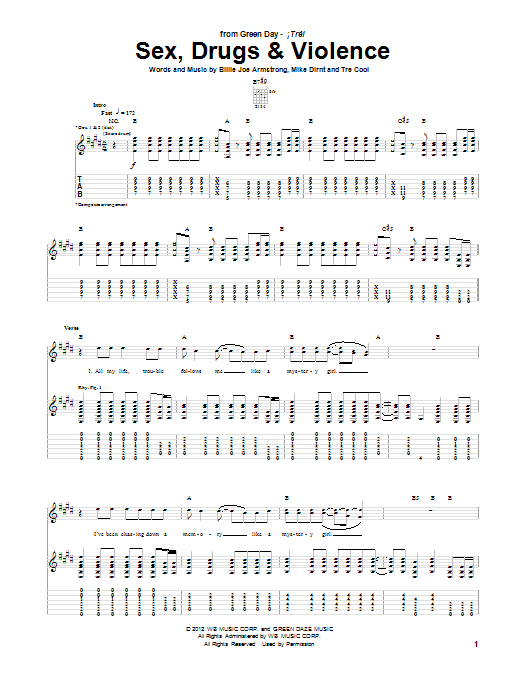 Sex, Drugs & Violence (Guitar Tab) von Green Day