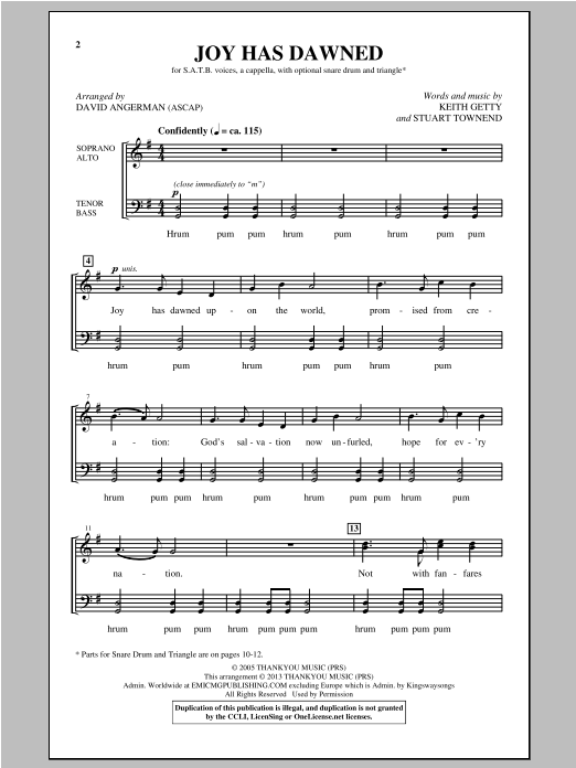 Joy Has Dawned (SATB Choir) von David Angerman