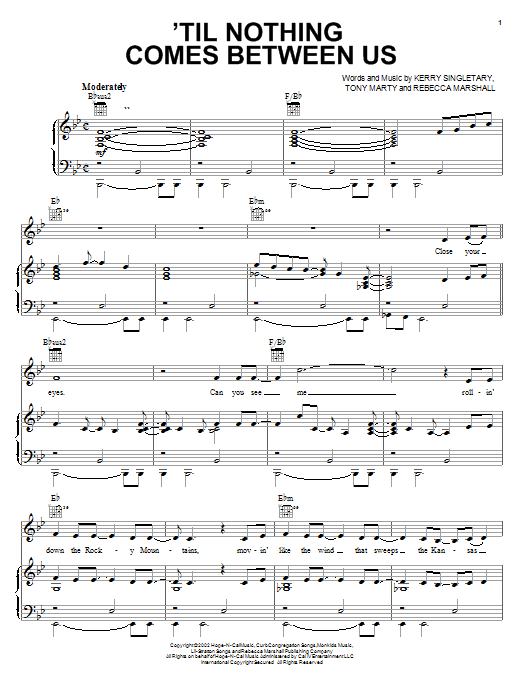 'Til Nothing Comes Between Us (Piano, Vocal & Guitar Chords (Right-Hand Melody)) von John Michael Montgomery