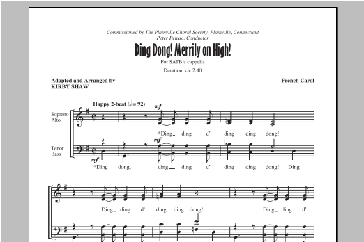Ding Dong! Merrily On High! (SATB Choir) von Kirby Shaw