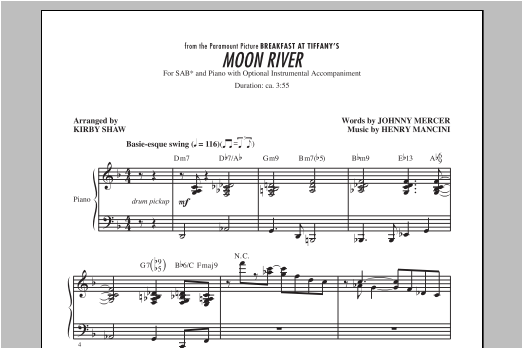 Moon River (SAB Choir) von Kirby Shaw