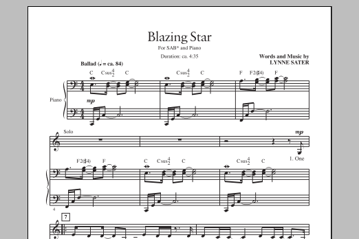 Blazing Star (SAB Choir) von Lynne Sater